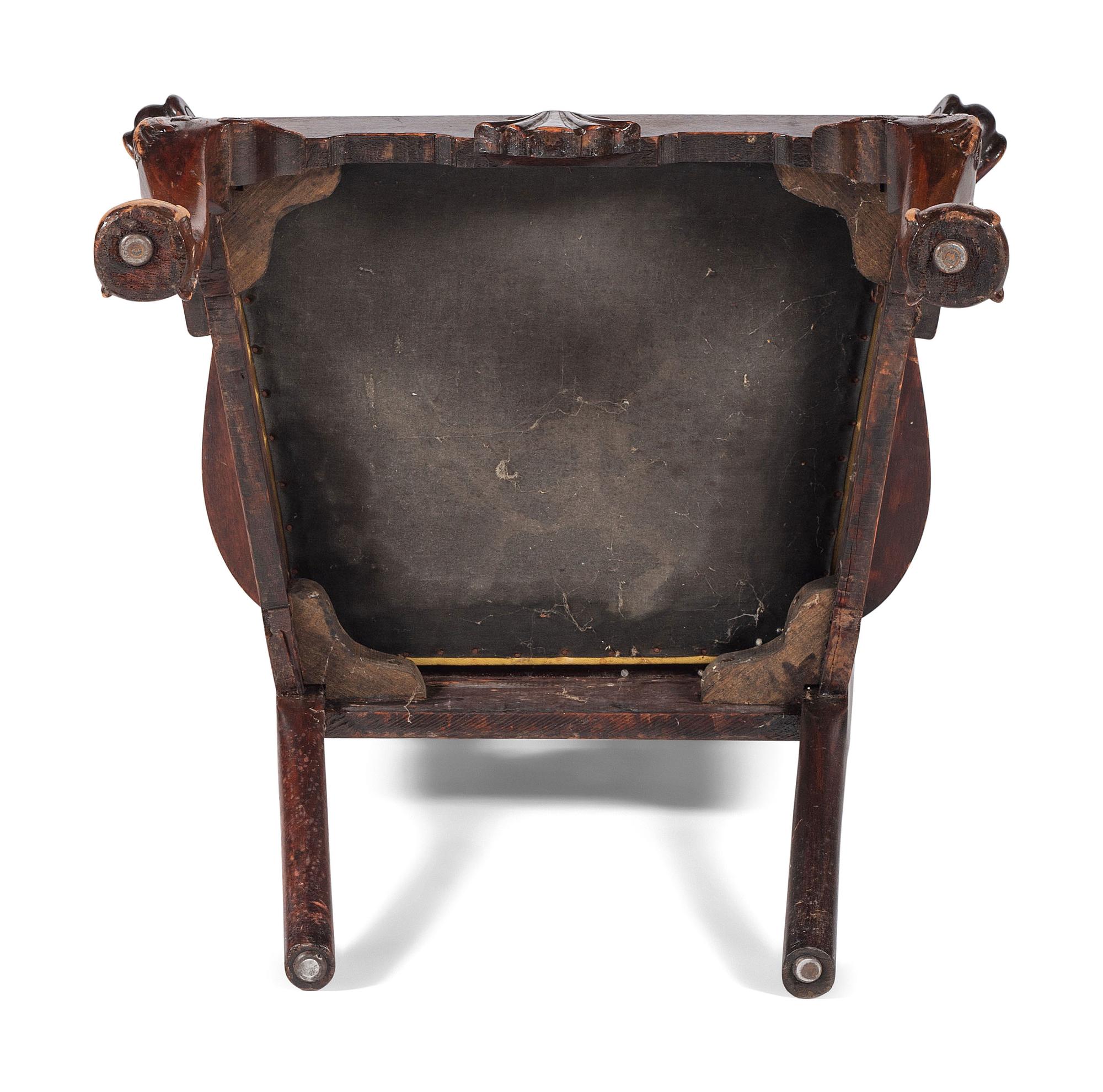 A Chippendale Style Shell Carved Mahogany Armchair