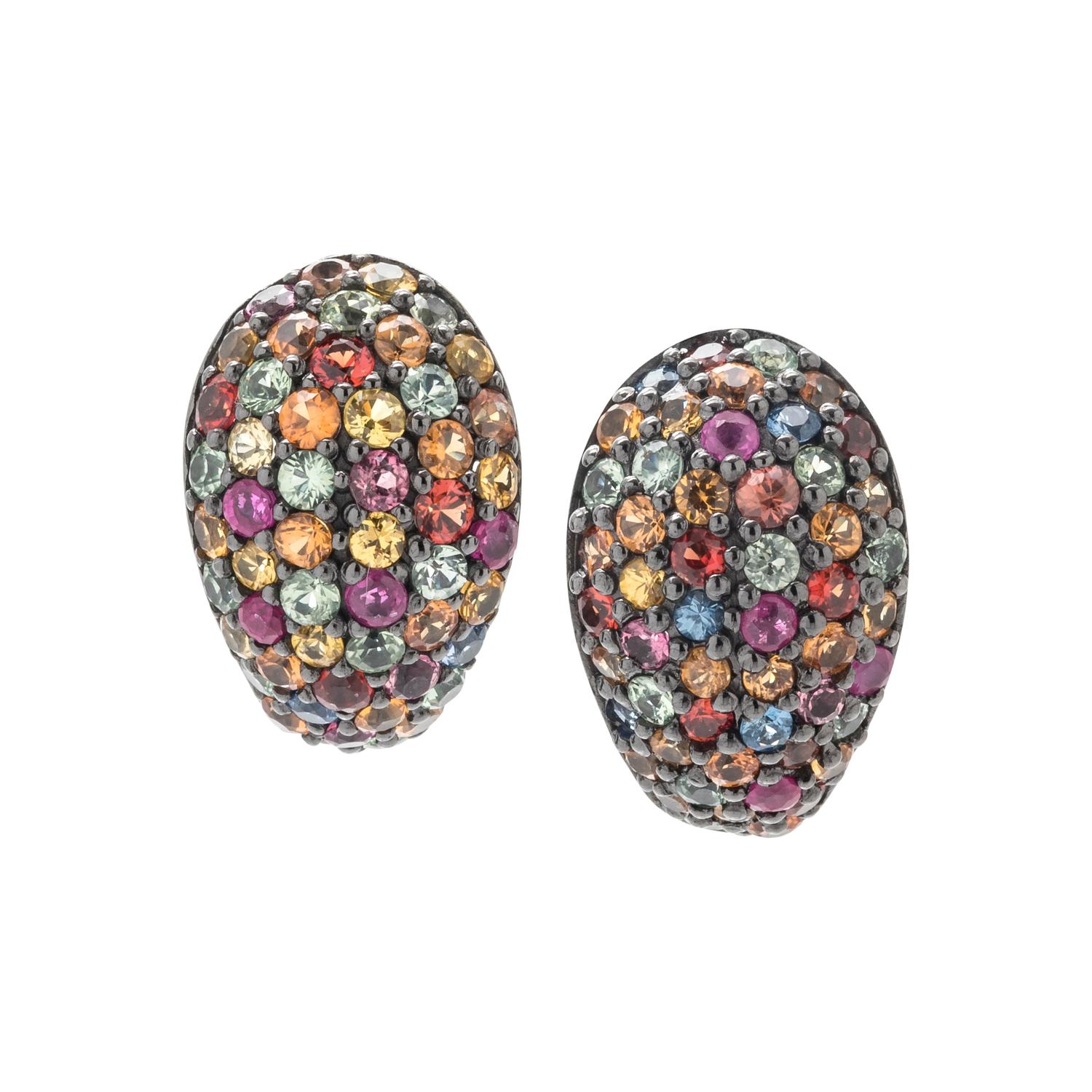 COLORED SAPPHIRE EARCLIPS