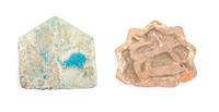 A Pair of Islamic Pottery Tiles Larger: 10 x 8 1/2 inches. — CIRCA 12TH CENTURY