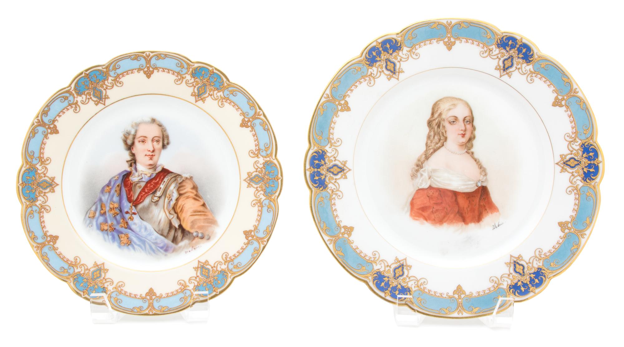 Four Sevres Porcelain Transfer Printed Portrait Plates Diameter of largest 9 1/2 inches. — 19TH CENTURY