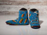Sioux Fully Beaded Hightop Moccasins