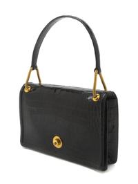 An Hermes Black Shiny Porosus Crocodile Piano Bag, 9 x 5 1/2 x 2 inches.