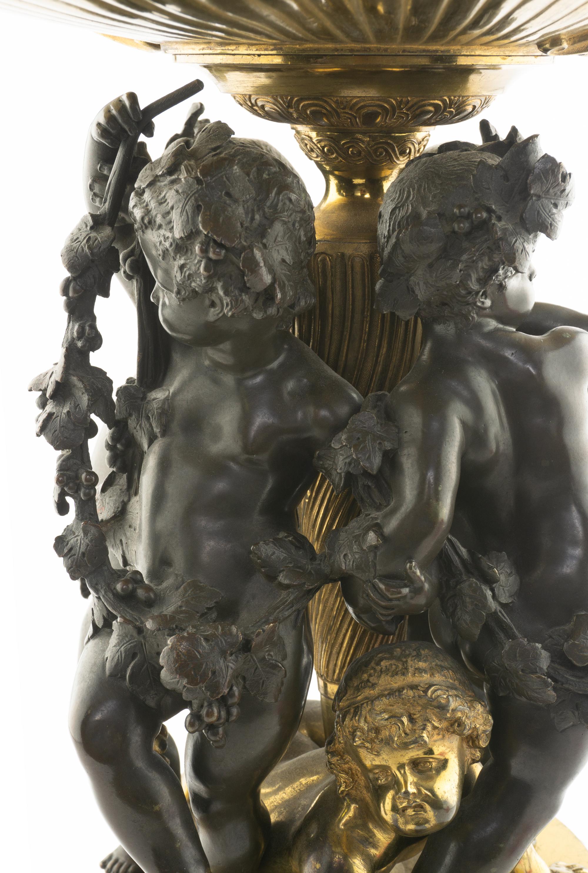A Napoleon III Bronze Figural Centerpiece