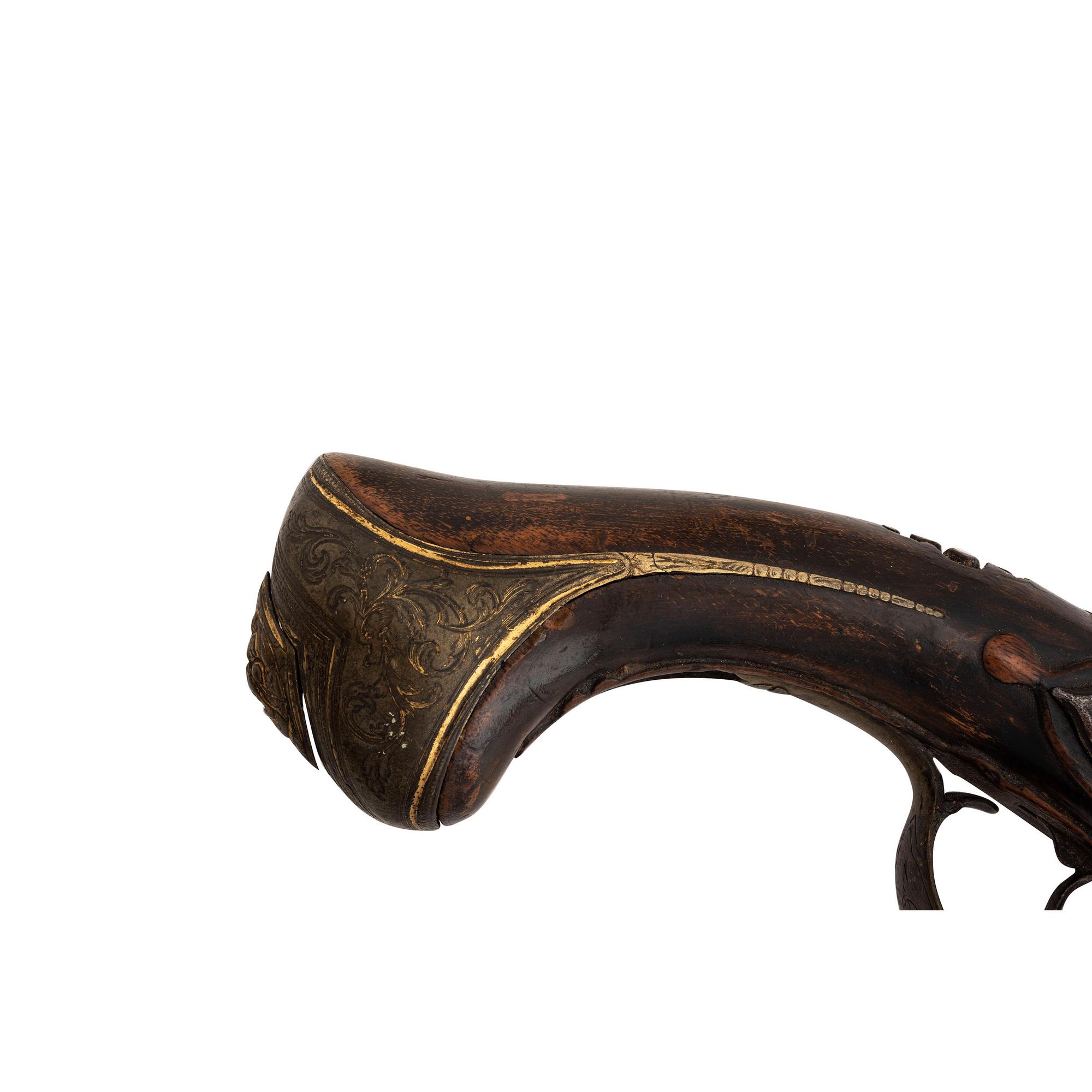 Extremely Rare Serpent Side Plate Flintlock Trade Pistol