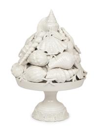 An Italian White Glazed Earthenware Centerpiece
