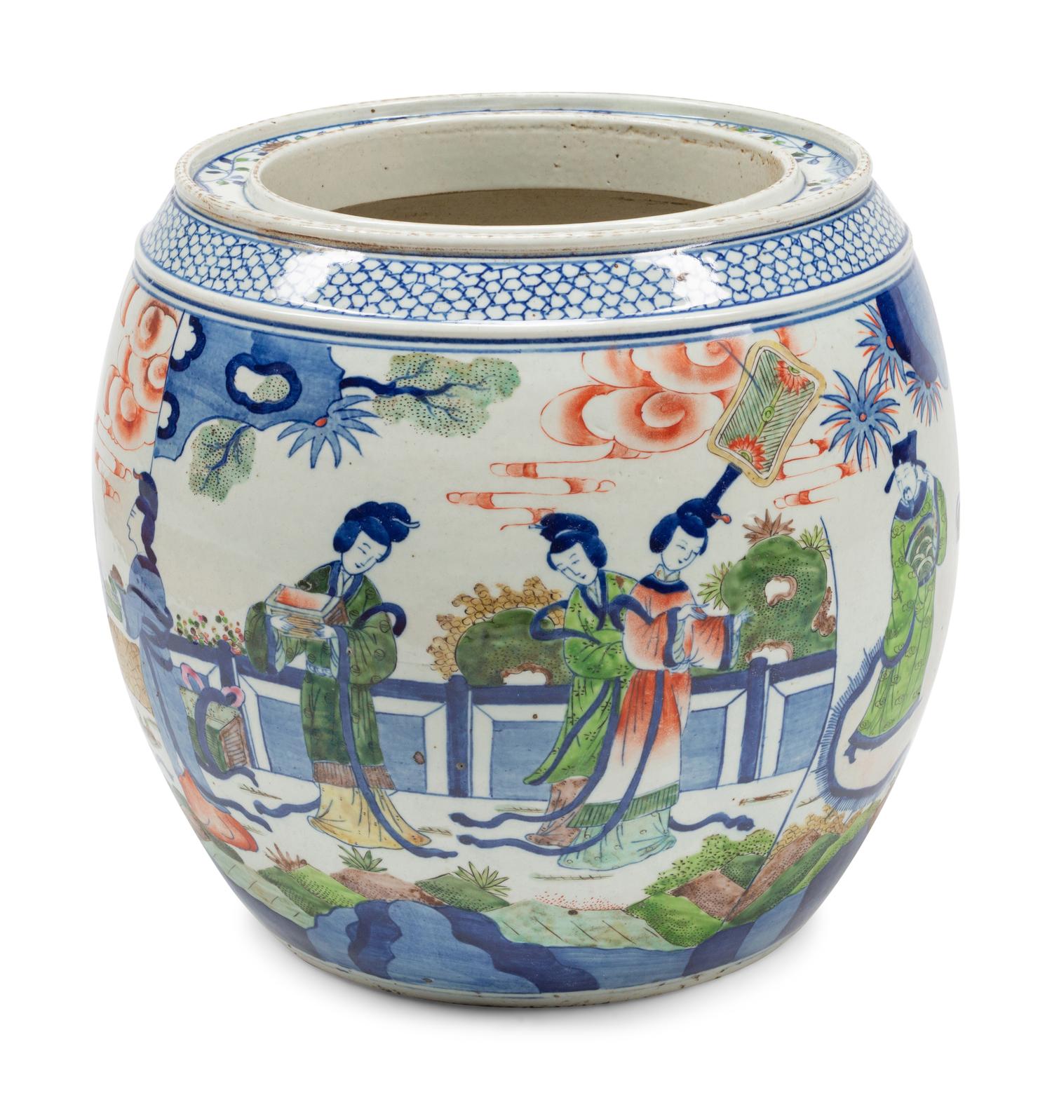 A Chinese Export Enameled Porcelain Jardinière