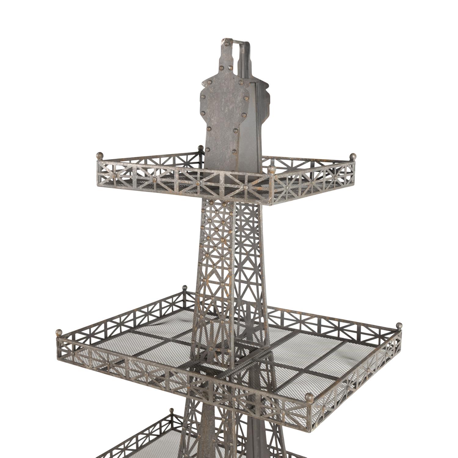 A Cast Metal Eiffel Tower Four-Tier Etagere