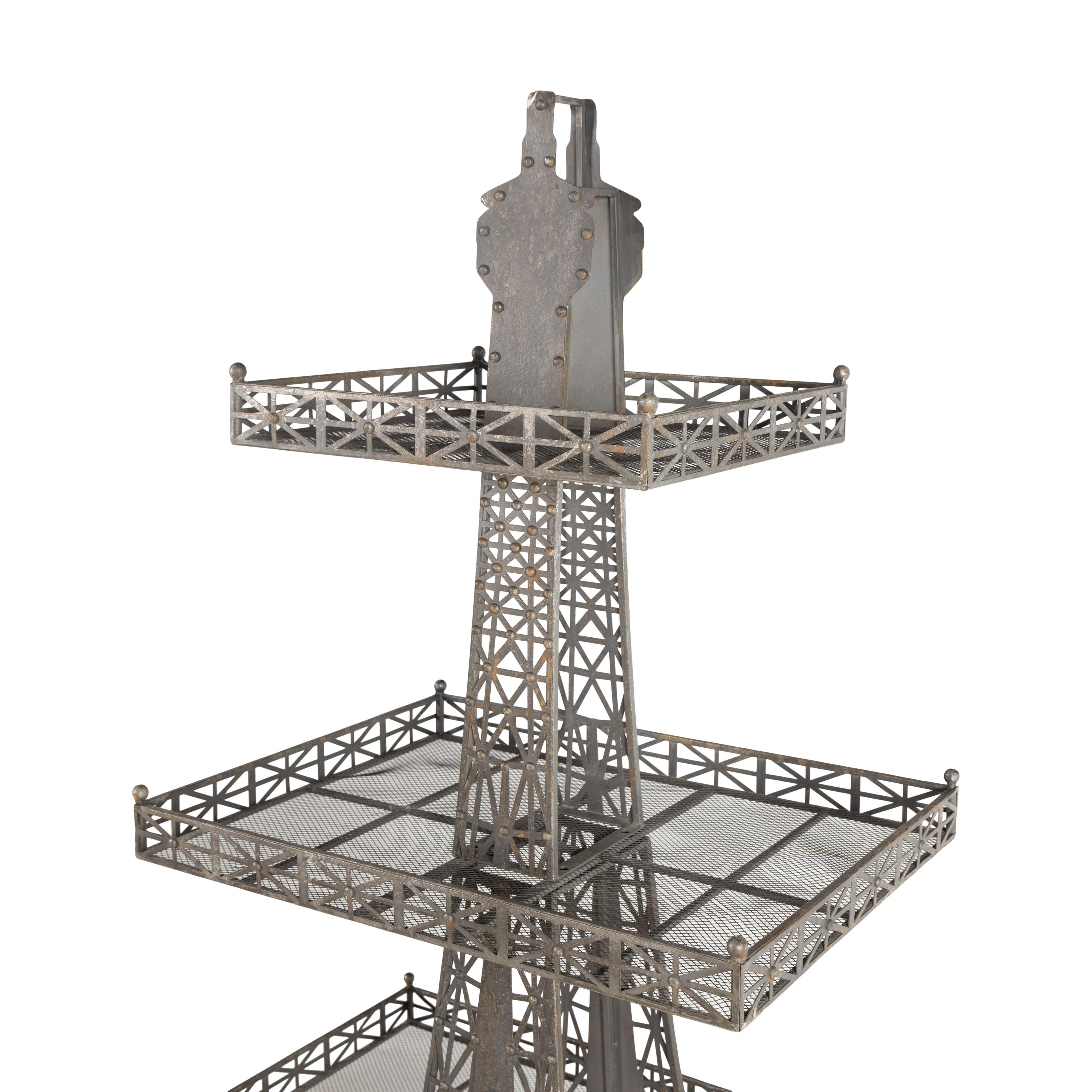 A Cast Metal Eiffel Tower Four-Tier Etagere