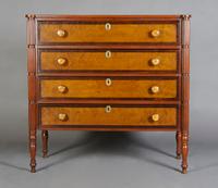 An American Regency Chest of Drawers, Height 39 1/2 x width 40 x depth 18 inches.