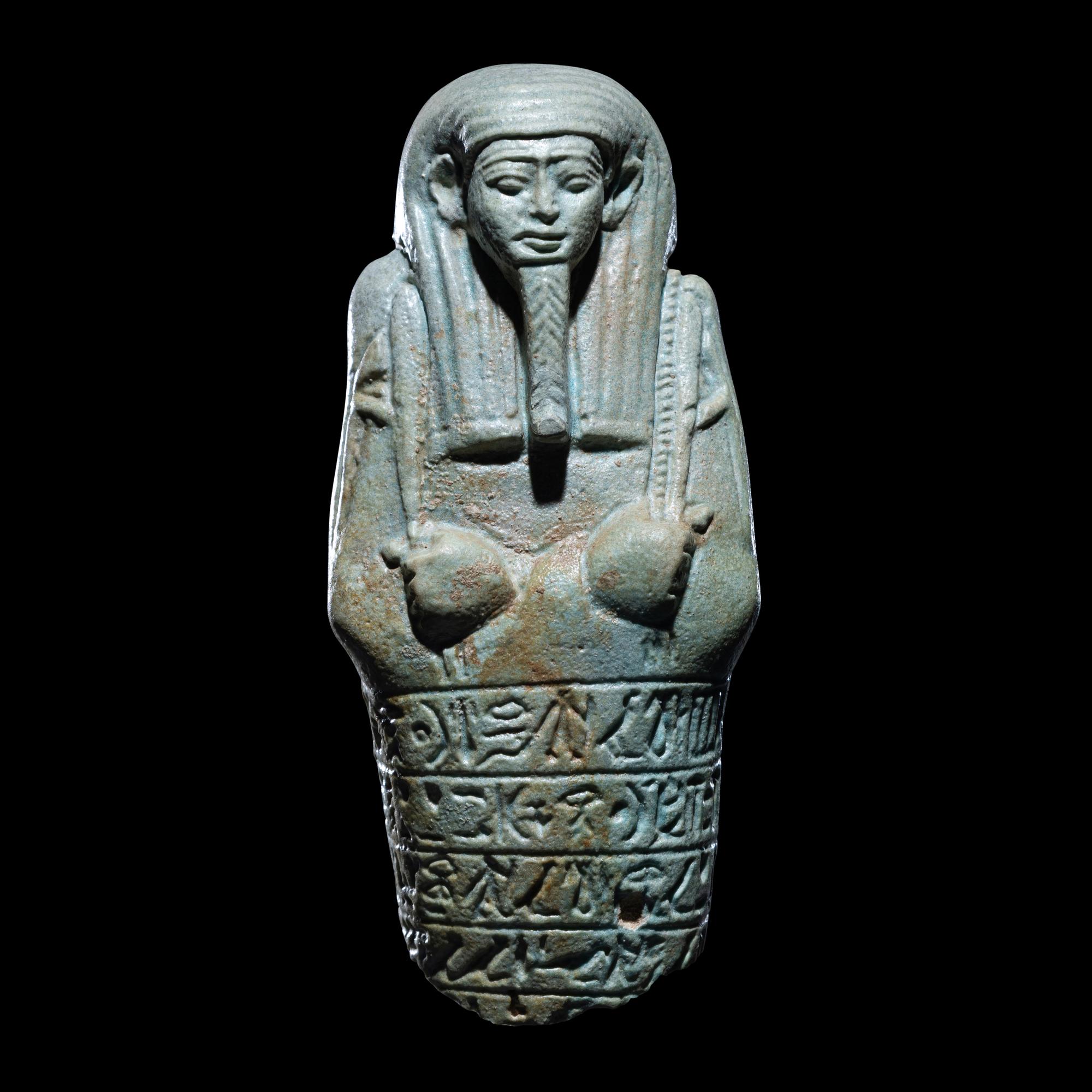 An Egyptian Faience Ushabti for Wah-Ib-Re-Sa-Neith