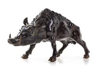 A Continental Bronze Model of a Boar