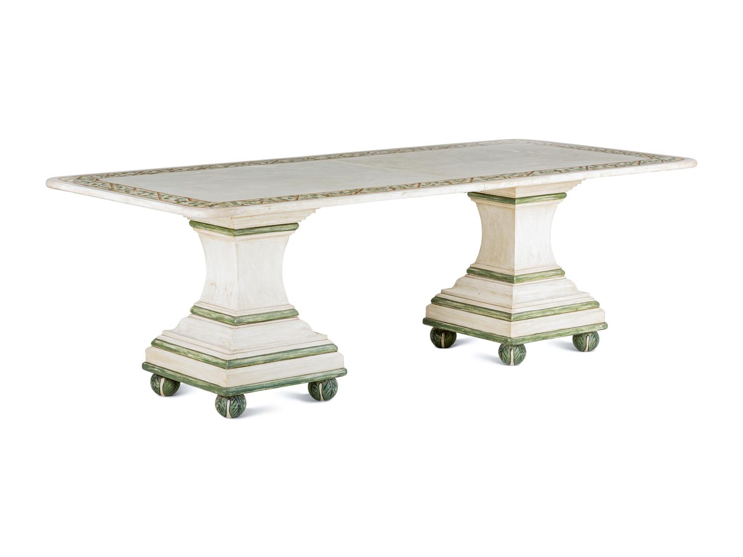 A Contemporary Painted Pedestal Dining Table