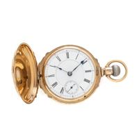KRAEHMER & NATERMAN, YELLOW GOLD HUNTER CASE POCKETWATCH
