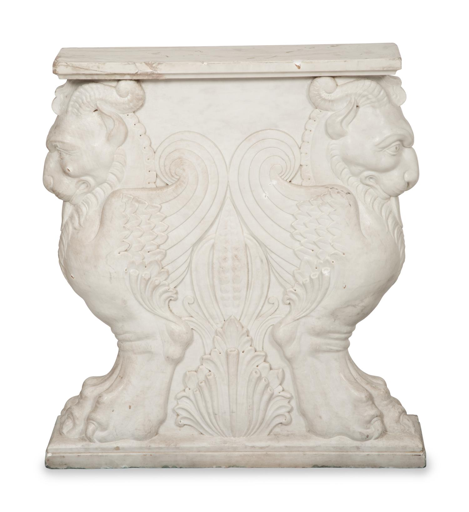 An Italian Specimen Marble and Carved White Marble Table