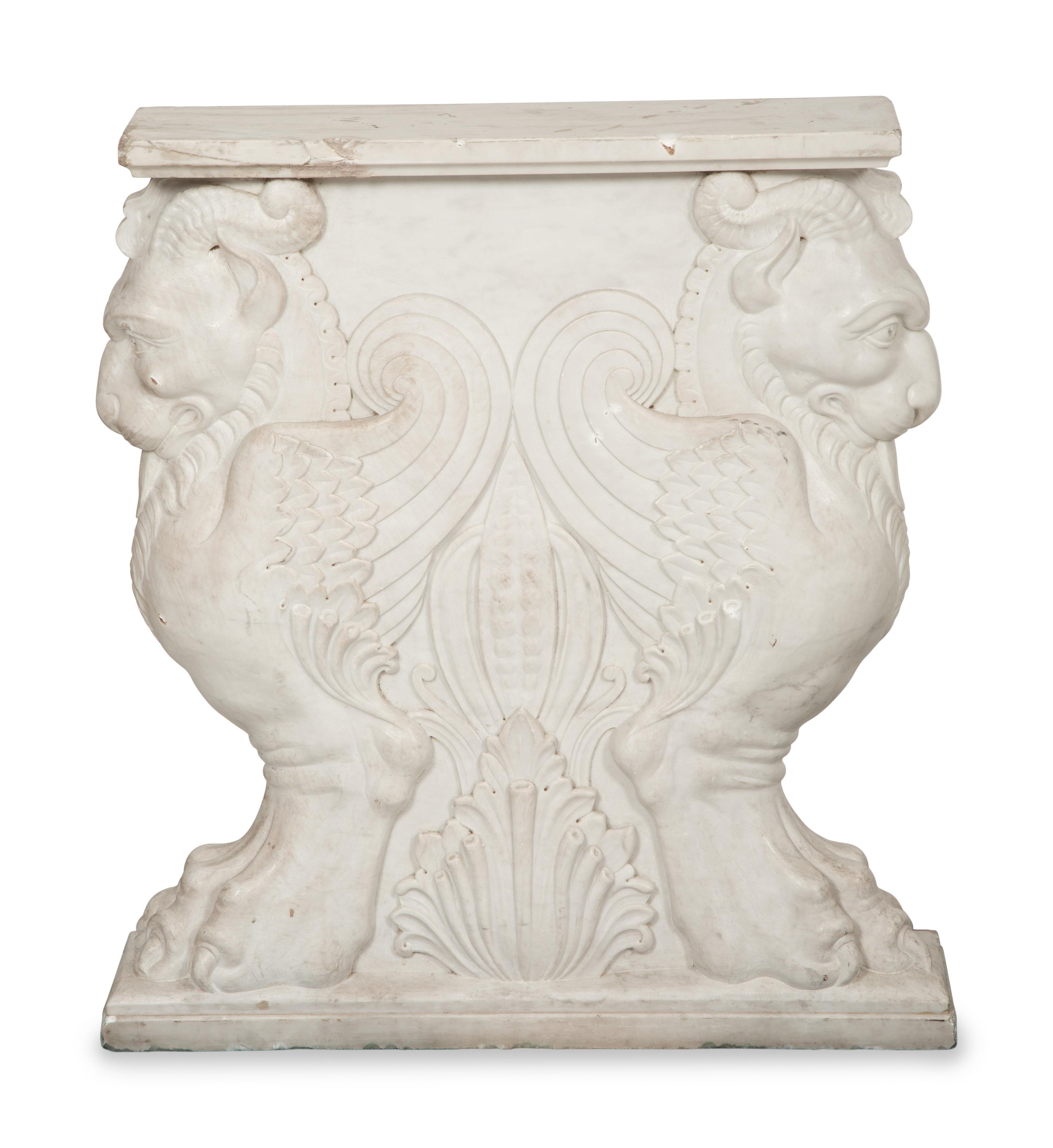 An Italian Specimen Marble and Carved White Marble Table