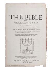 [BIBLE LEAVES - ENGLISH - 16TH AND 17TH CENTURIES]. A group of 8 Bible leaves in English, comprising: