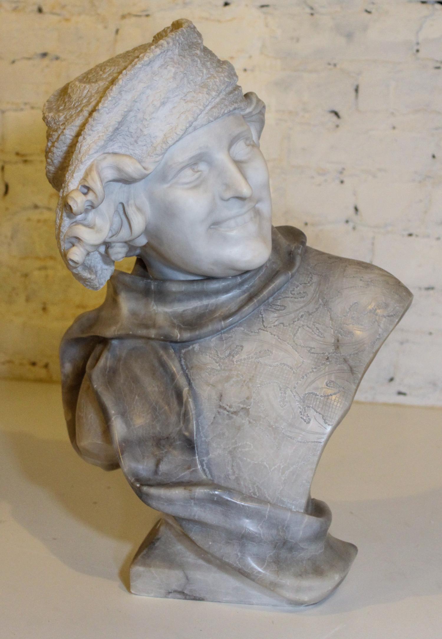 A Continental Marble Bust. Height 20 inches.