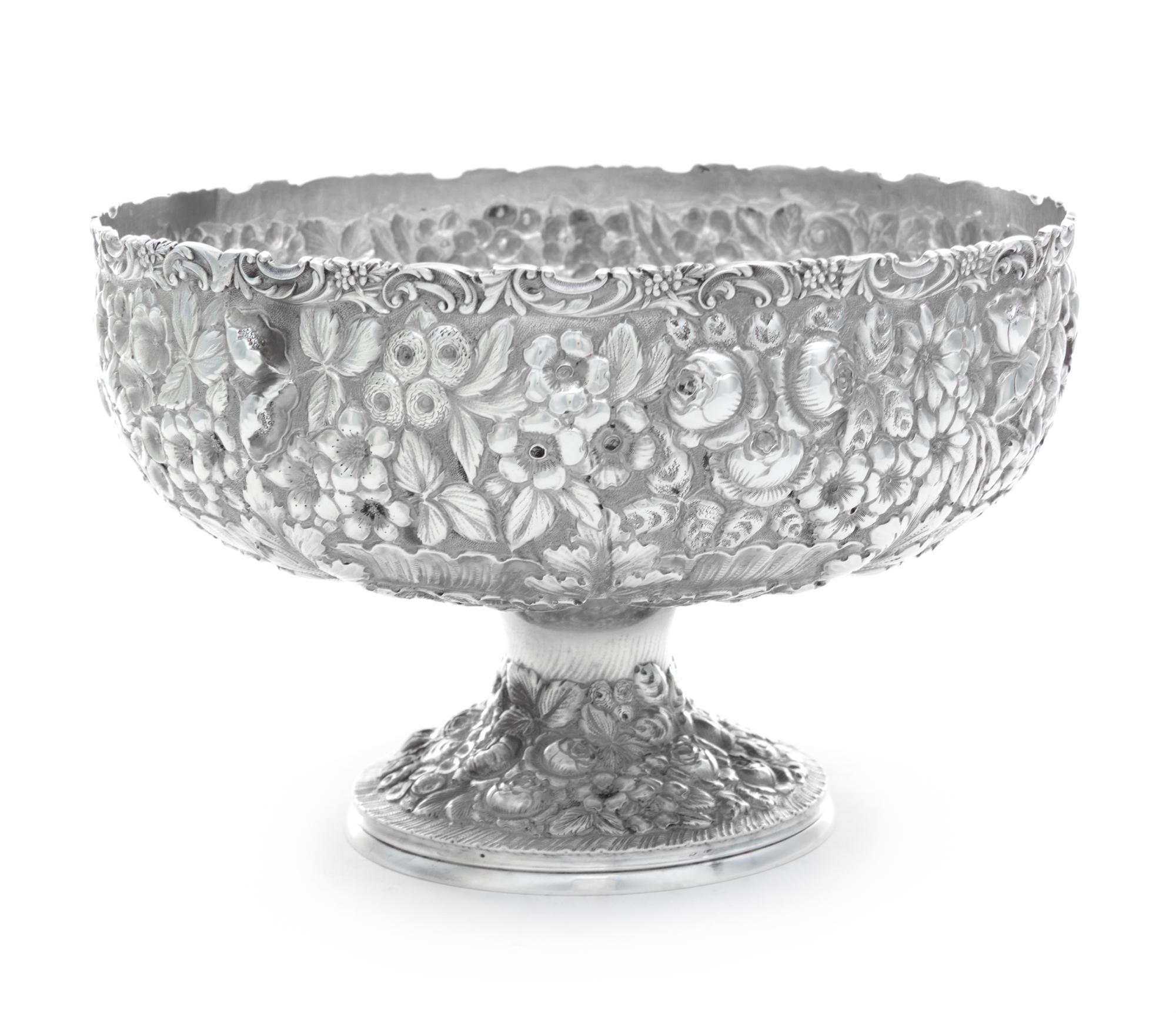 An American Silver Centerpiece Bowl, Schofield Co., Baltimore, MD,, Baltimore Rose pattern.