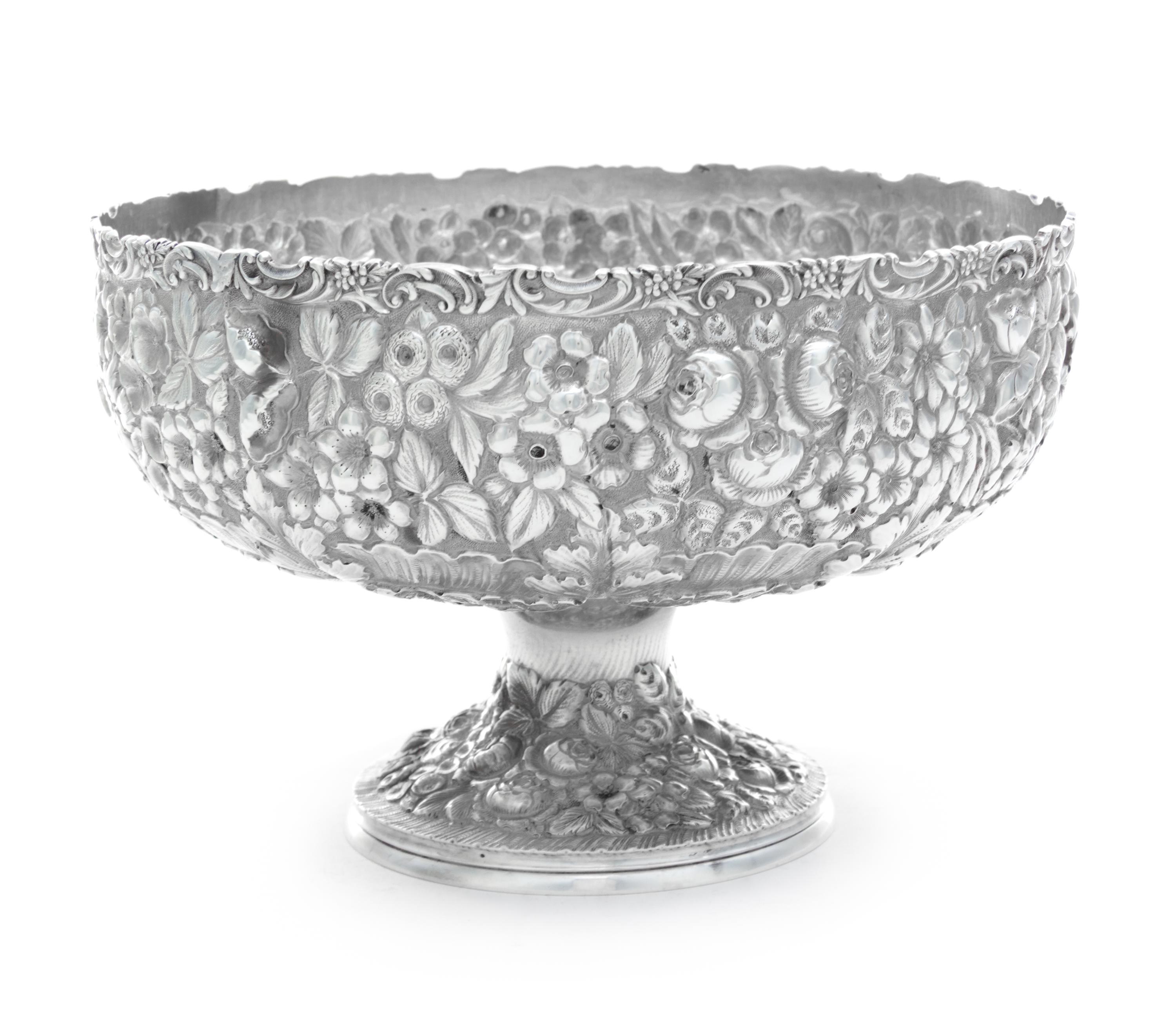 An American Silver Centerpiece Bowl, Schofield Co., Baltimore, MD,, Baltimore Rose pattern.