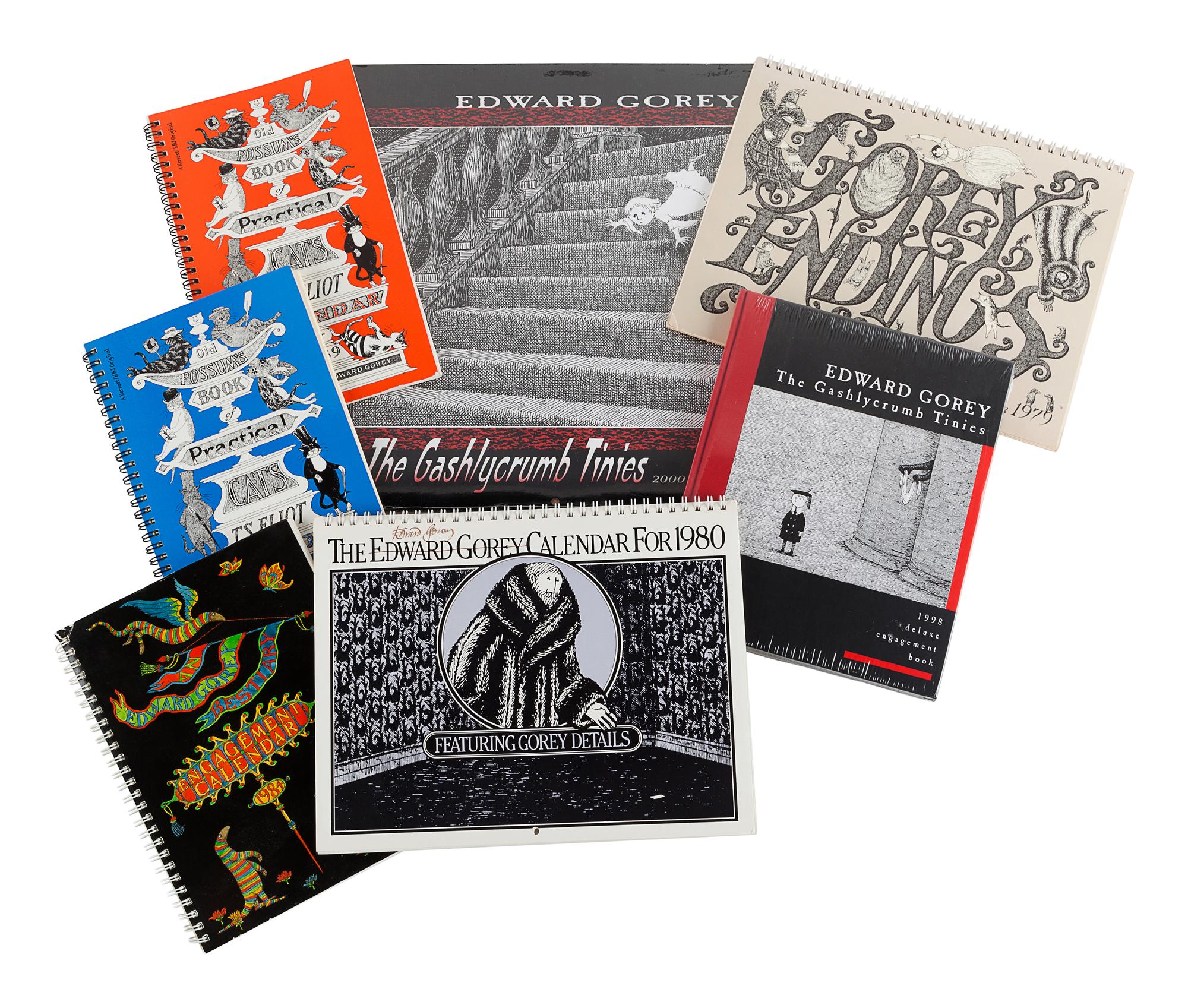 GOREY, Edward. A group of calendars and engagement books, comprising: