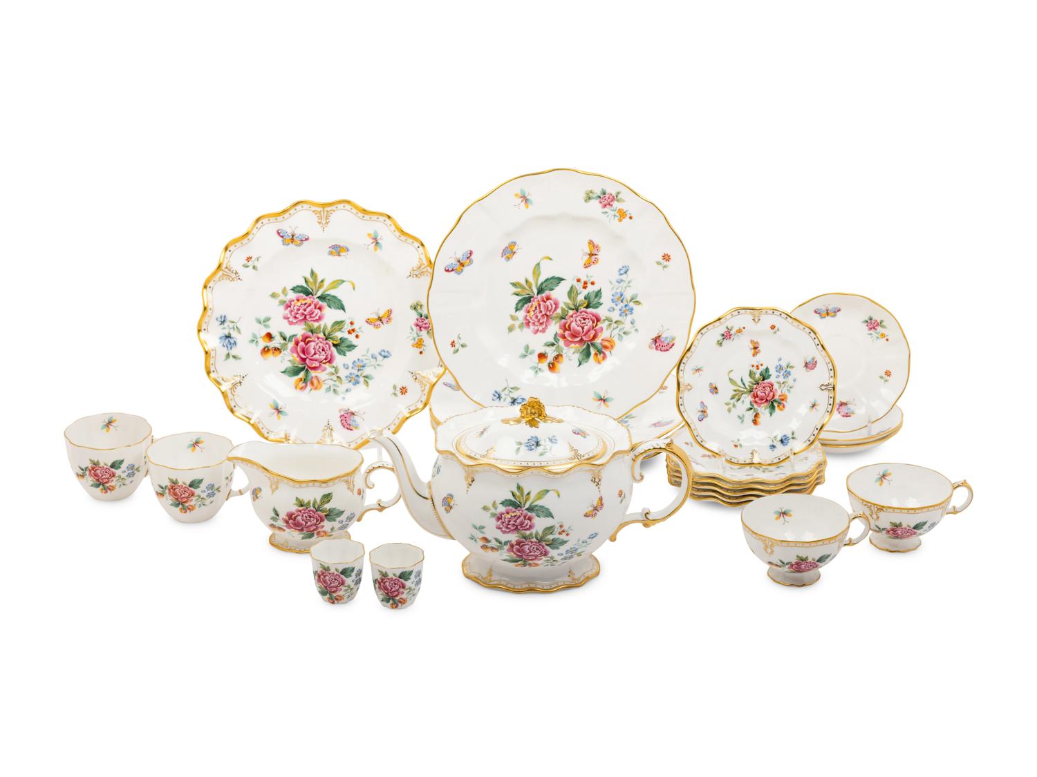 A Royal Crown Derby Porcelain Derby Days Dinner Service