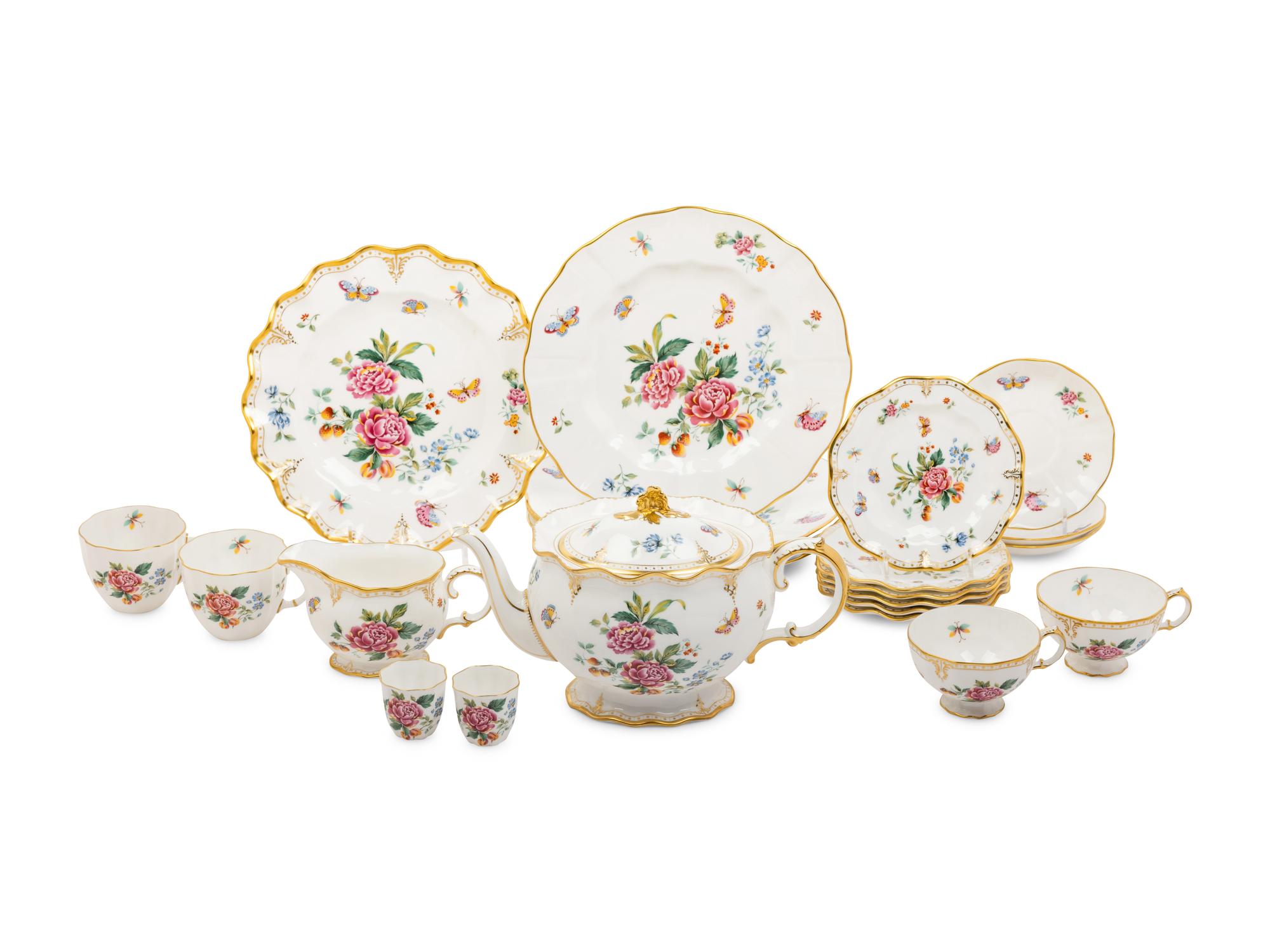 A Royal Crown Derby Porcelain Derby Days Dinner Service