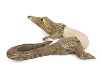 A Franco Lagini Brass Alligator Figure