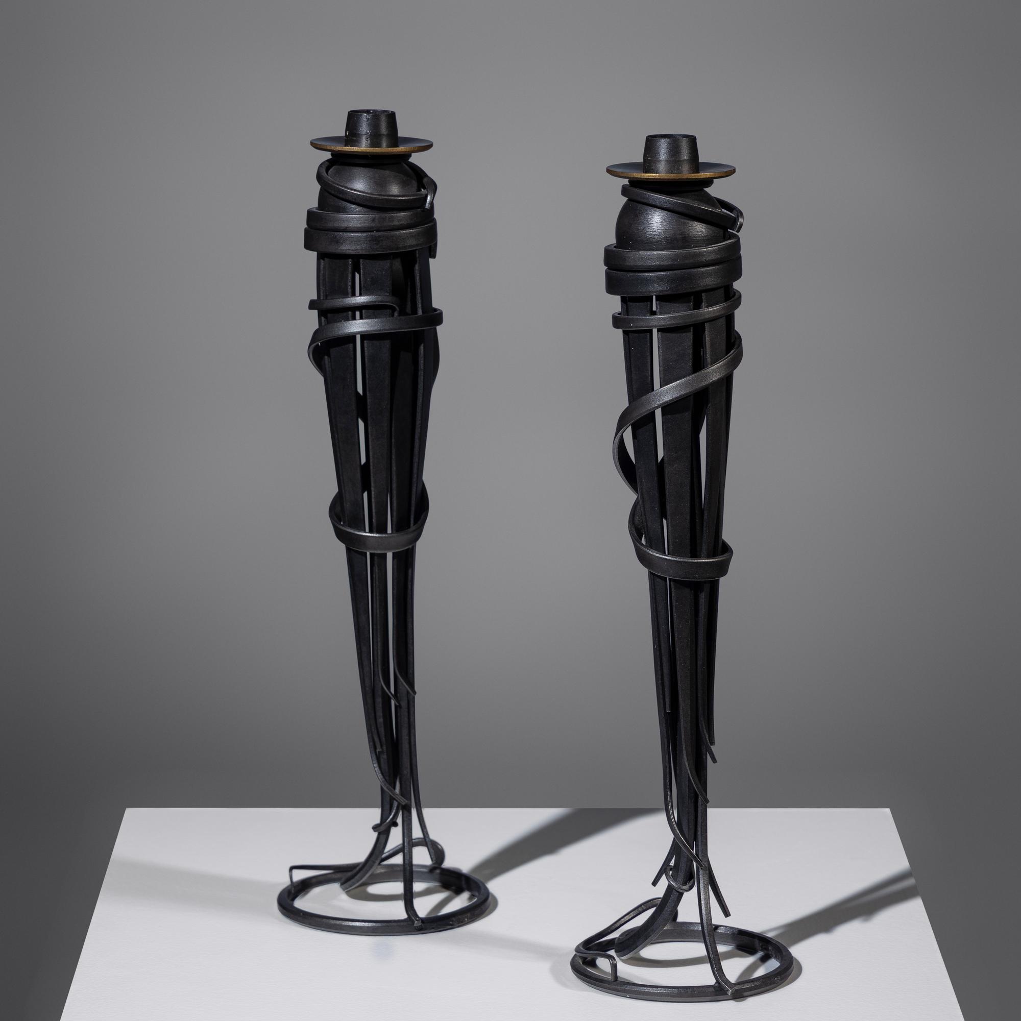 Pair of Comet candleholders, 2001