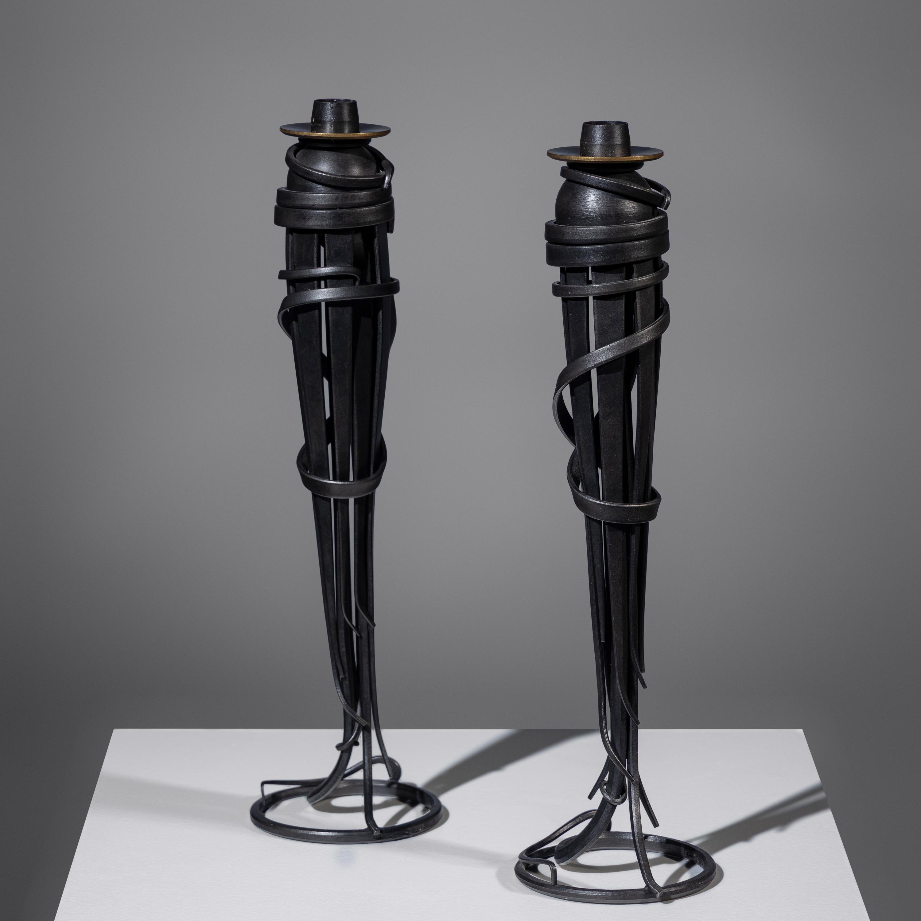 Pair of Comet candleholders, 2001