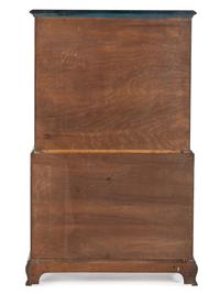 A George III Style Green-Japanned Chest-on-Chest