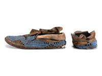 Northern Plains Beaded Buffalo Hide Moccasins