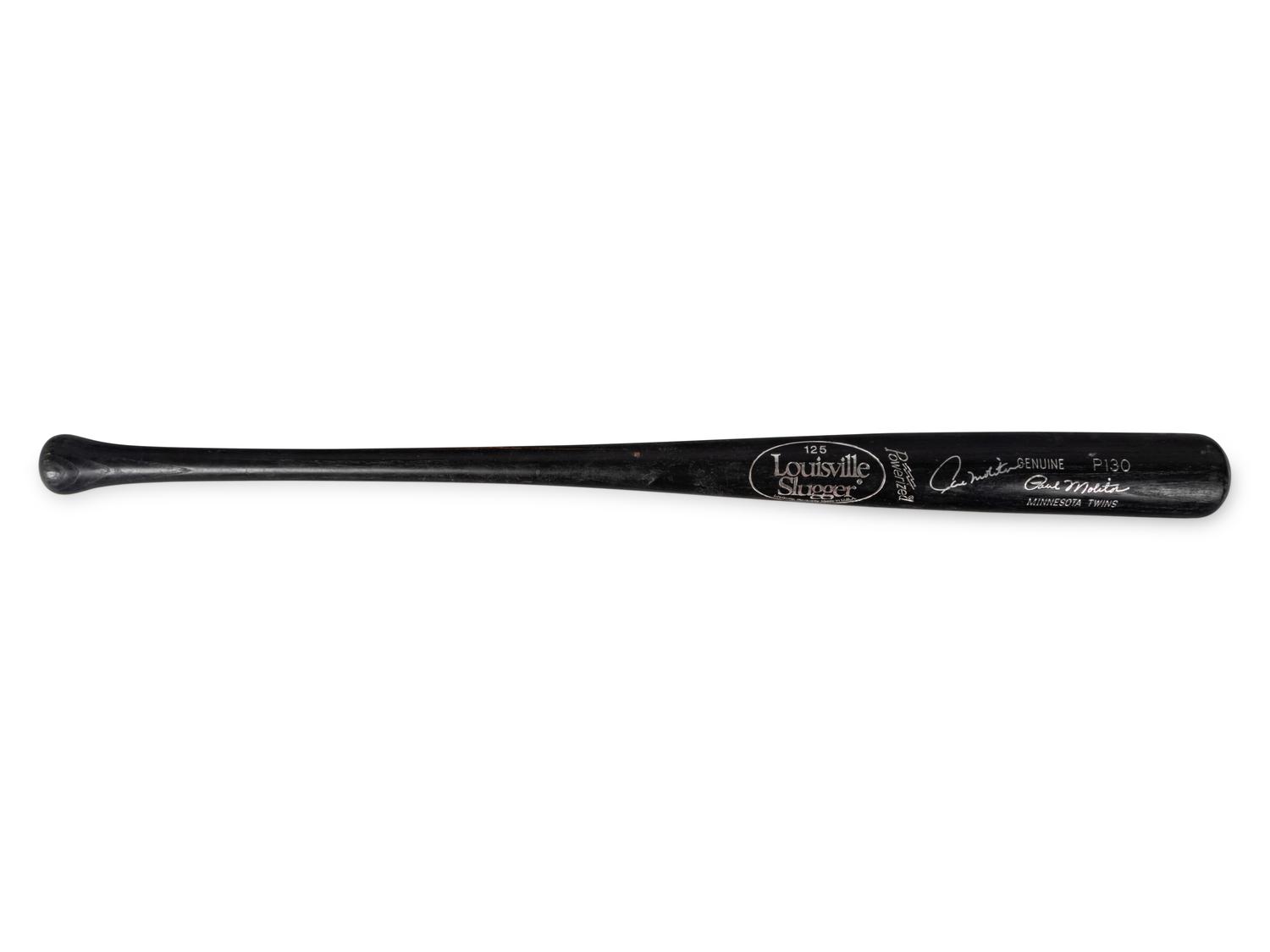 A 1997 Paul Molitor Game Used Louisville Slugger Bat and Signed Autograph Baseball