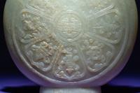 A Rare and Finely Carved Chinese White Jade Covered Vase