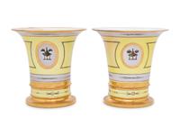 A Pair of French Porcelain Cache Pots