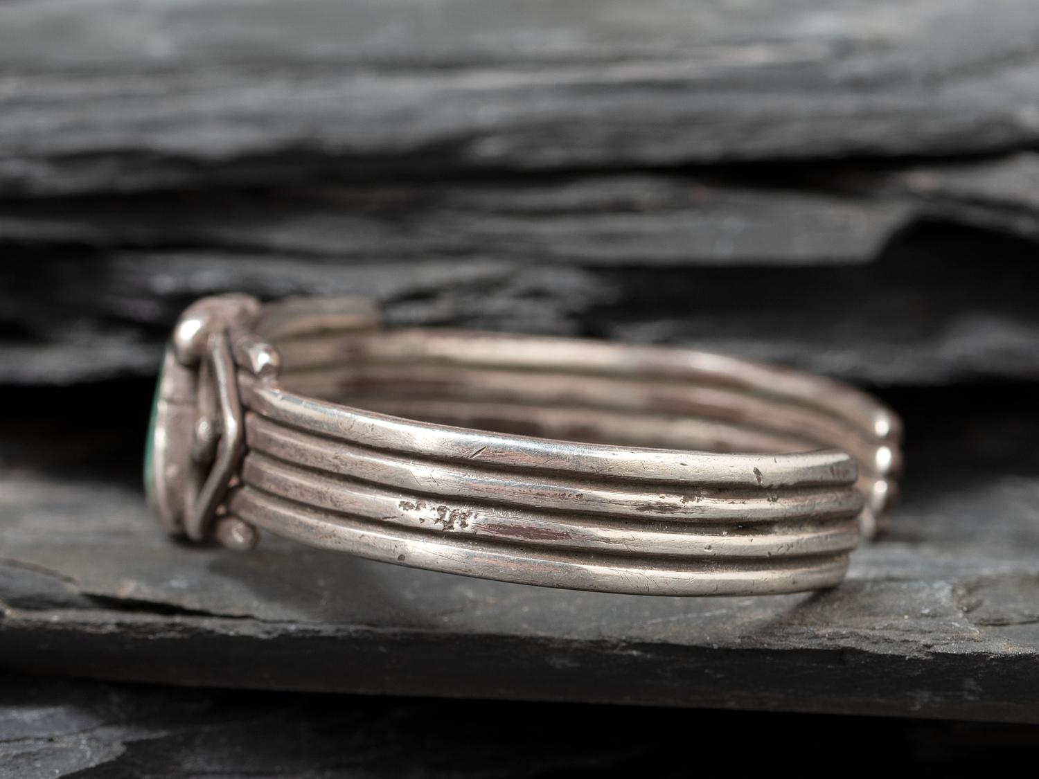 Navajo Silver and Turquoise Heart Cuff Bracelet