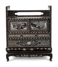 A Korean Black Lacquered and Mother-of-Pearl Inlaid 'Najeon Chilgi' Table Cabinet