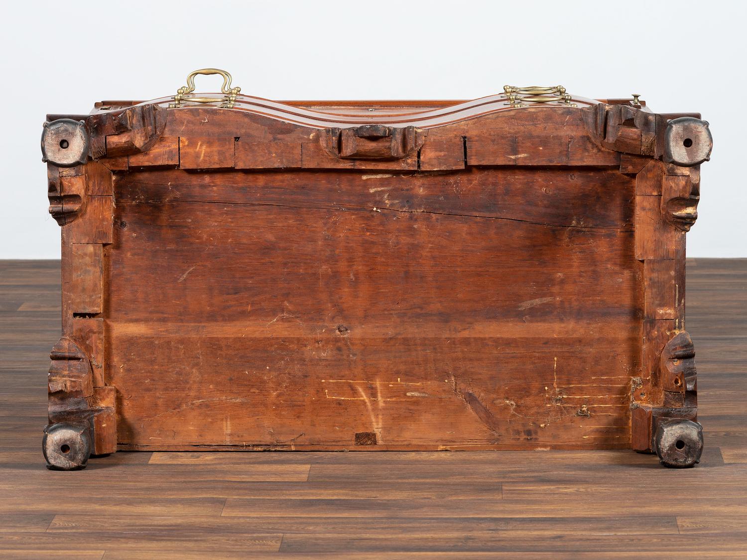 A Chippendale Carved Mahogany Reverse Serpentine Block-Front Desk