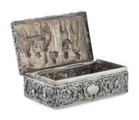 A Continental Silver Table Casket