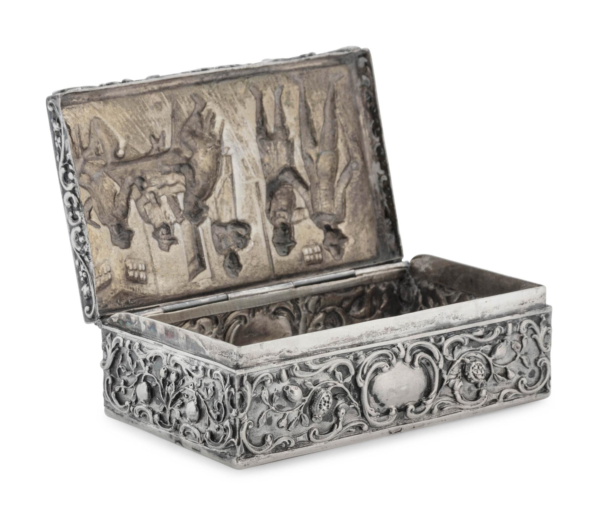A Continental Silver Table Casket