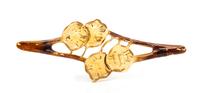 An Art Nouveau Dyed Horn Brooch, Georges Pierre, 2.70 dwts.