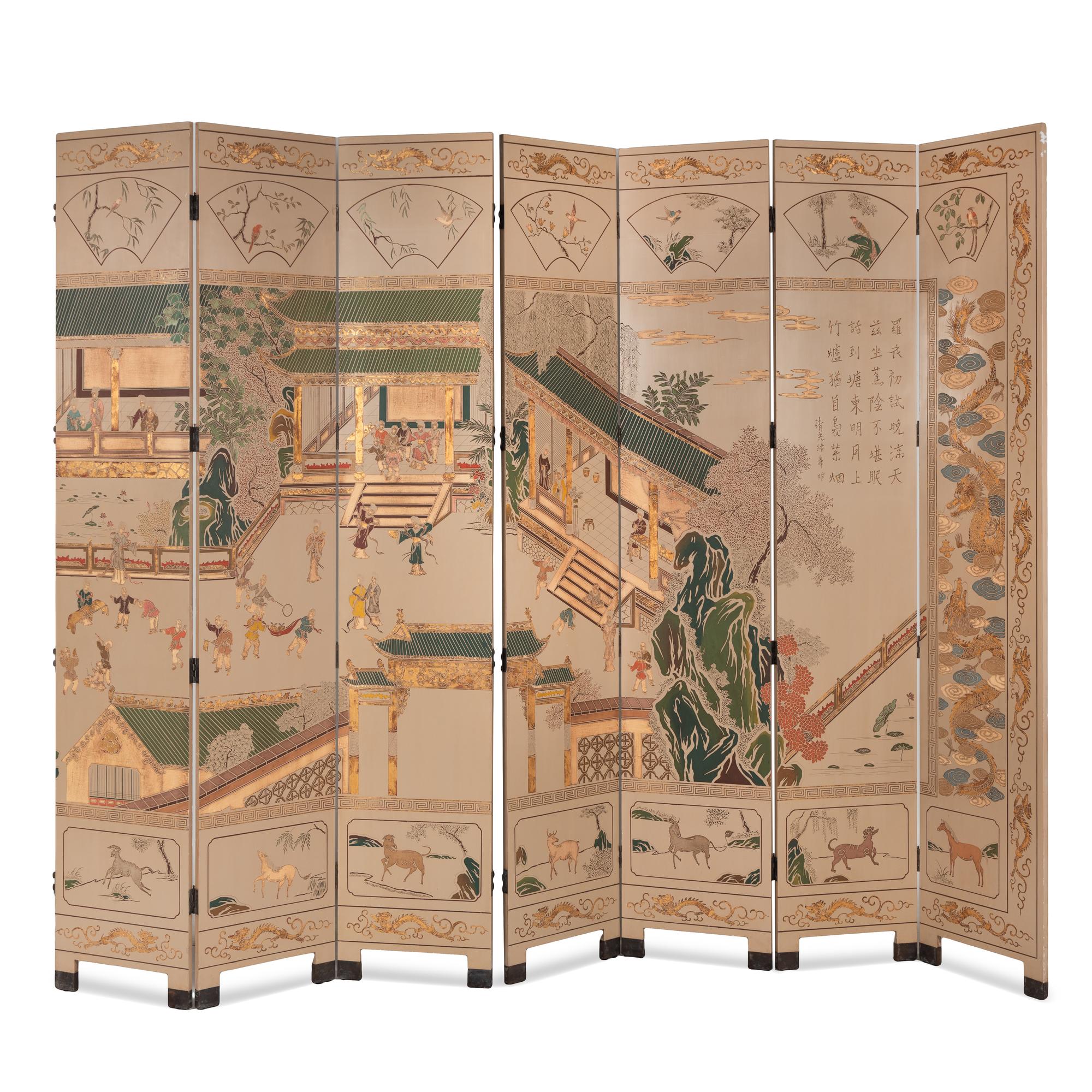 A Chinese Style Twelve-Panel Floor Screen