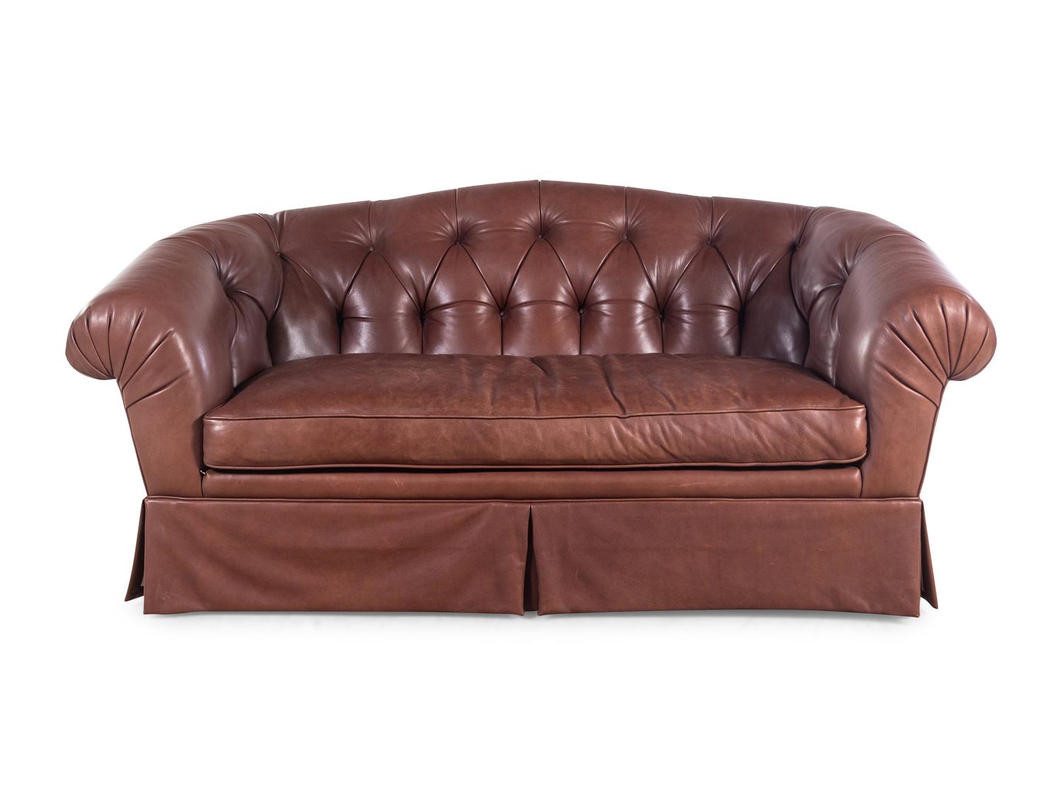 A Leather Upholstered Chesterfield Sofa