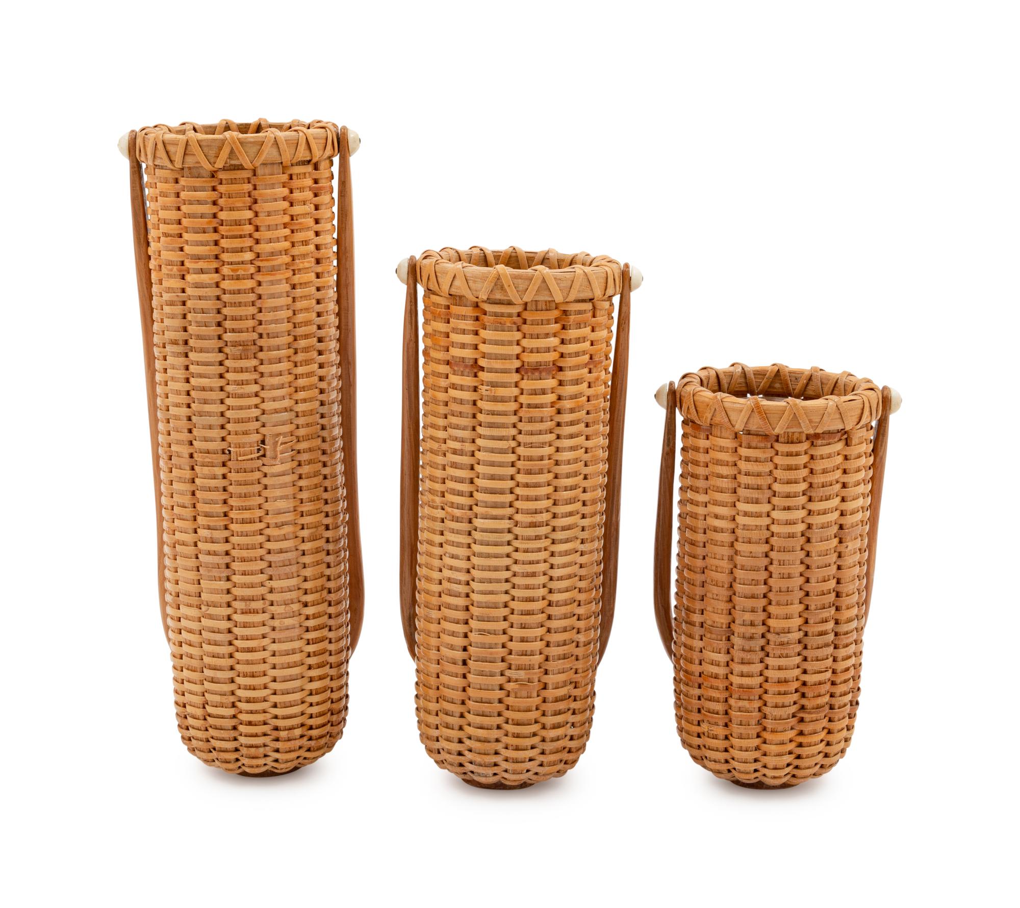 Three Nantucket Basket Jar Caddies by Paul Willer