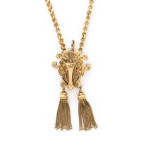 VICTORIAN, YELLOW GOLD SLIDE NECKLACE