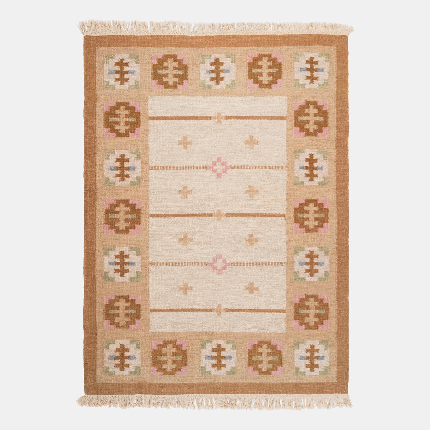 Flatweave Rug (brown pink)