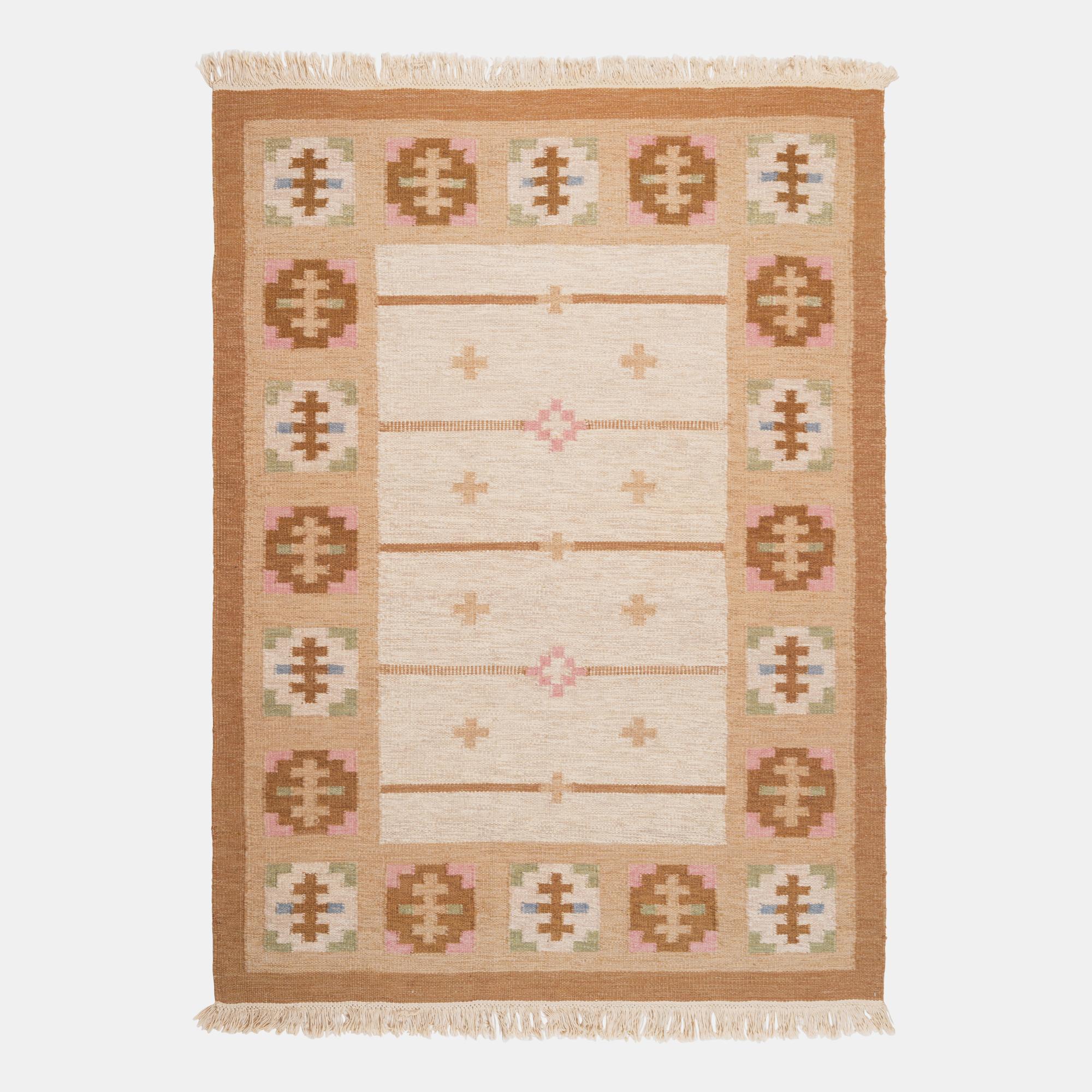 Flatweave Rug (brown pink)