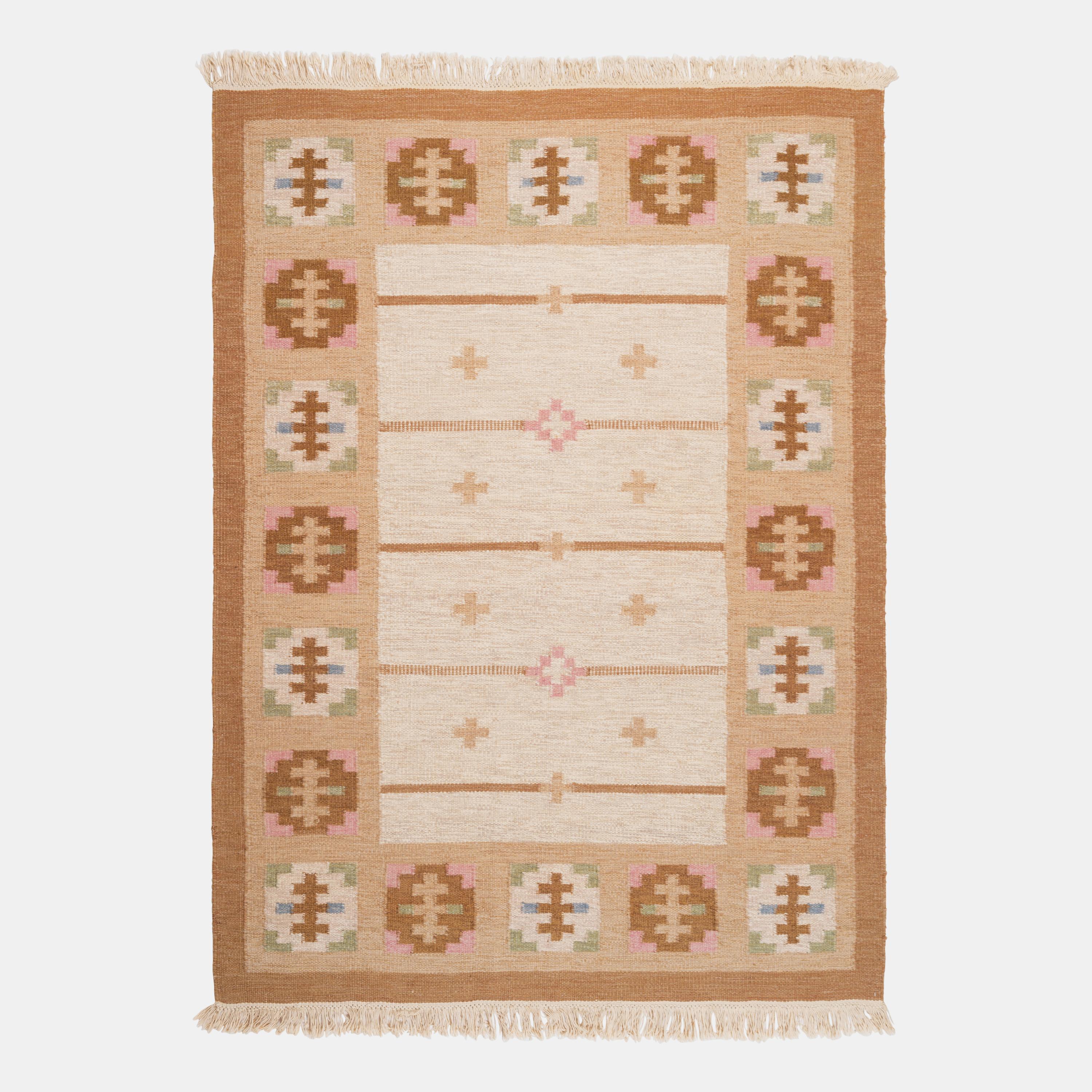 Flatweave Rug (brown pink)