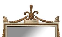 A North Italian Neoclassical Grey-Painted and Parcel-Gilt Overmantel Mirror