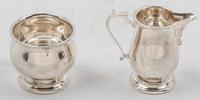 An English Silver-Plate Creamer and Sugar Set Height of first 3 1/2 inches. — Mappin & Webb, Birmingham