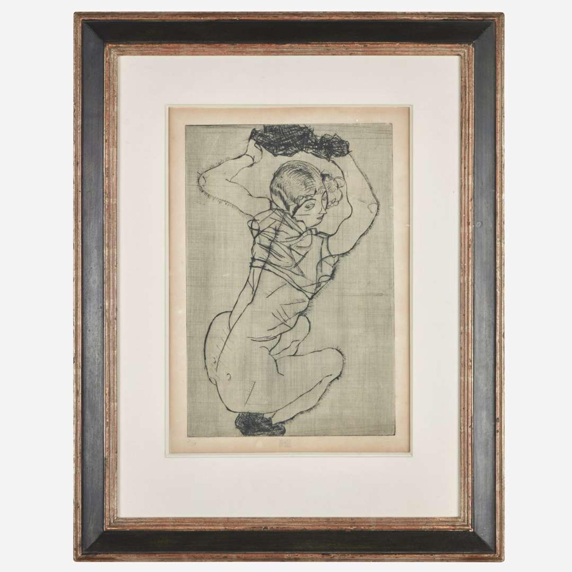 Egon Schiele (Austrian, 1890-1918) Kauernde (Squatting Woman)